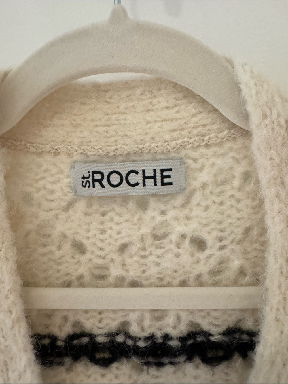 St. Roche Striped Trellis Alpaca Cardigan Small - Picture 7 of 8